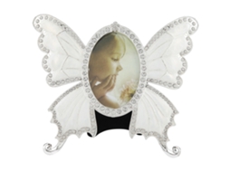 Moldura Cristal Pérola Diamante Laço Decoração Casamento 15x12.5cm