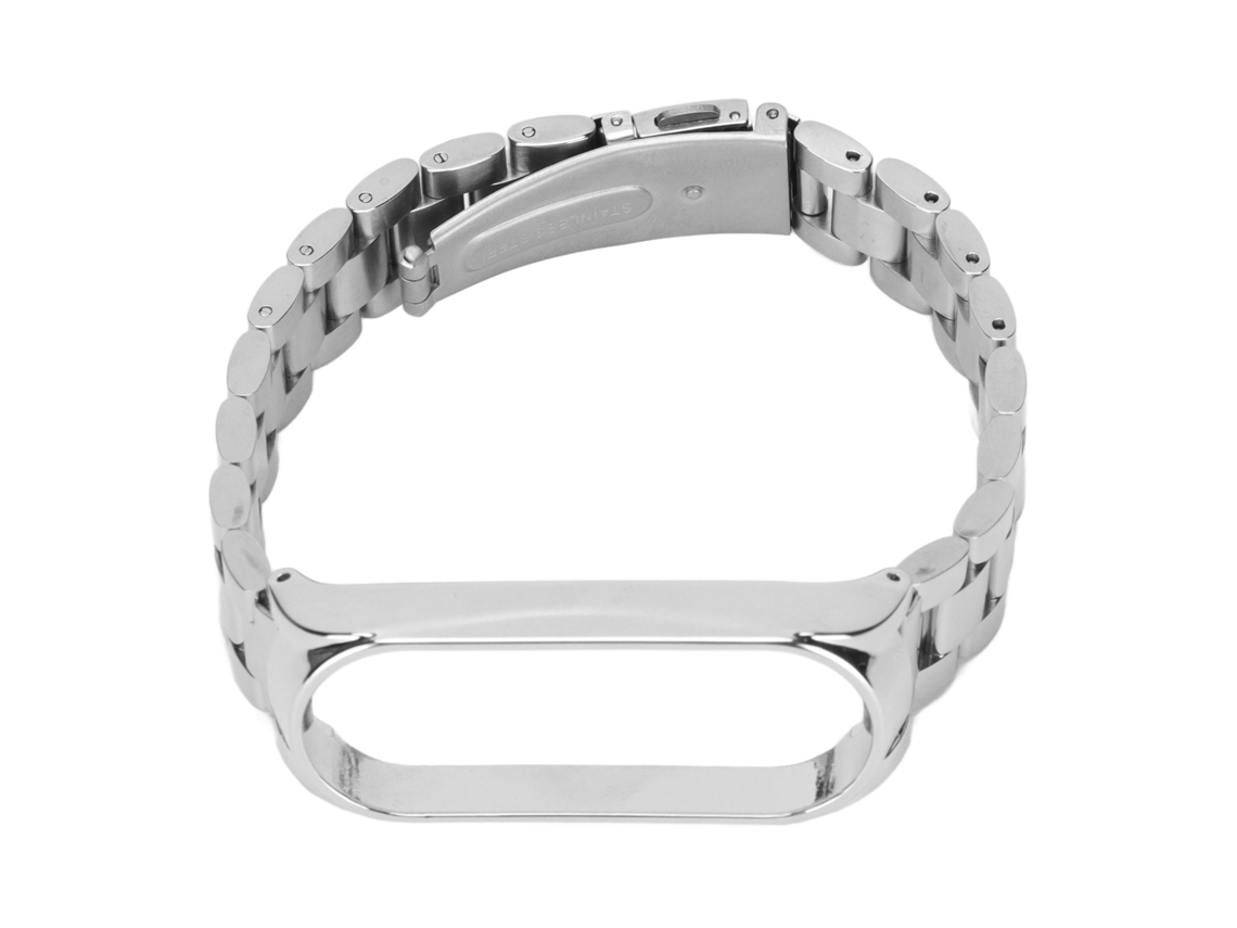 Pulsera de acero inoxidable para Mi Band 6/5 com fecho desplegable, antipérdida. | S/MARCA