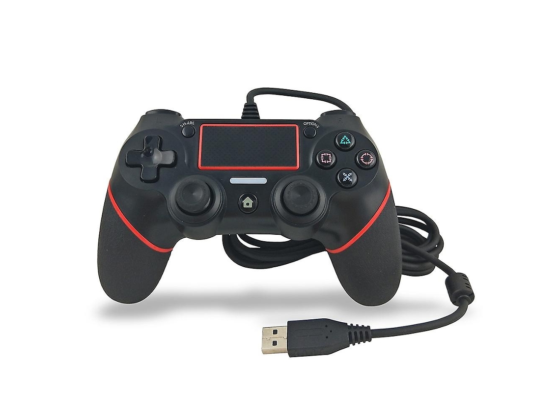 Controle Com Fio Para Ps4 Hengjian (preto/azul)