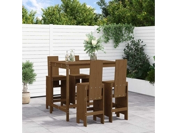 Vidaxl 5 Pcs Conj. De Bar P/ Jardim Madeira Pinho Maciça Castanho-mel