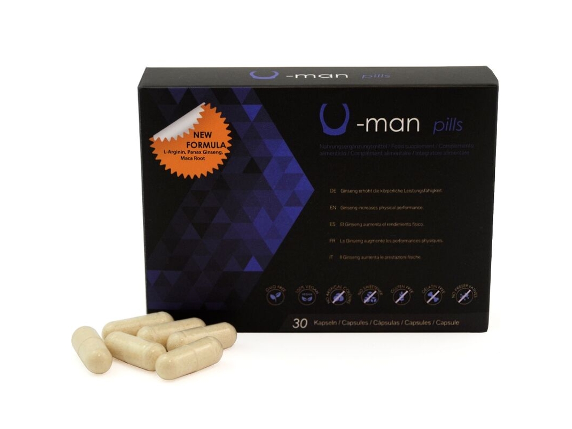 500 cosméticos - u-man aumento do pénis e potência sexual - 30 cápsulas