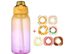 Garrafa De Água De Air 1000ml, With 7 Cápsulas De Sabor Aleatórios Sports-flavored Water Bottles (gradient Yellow)