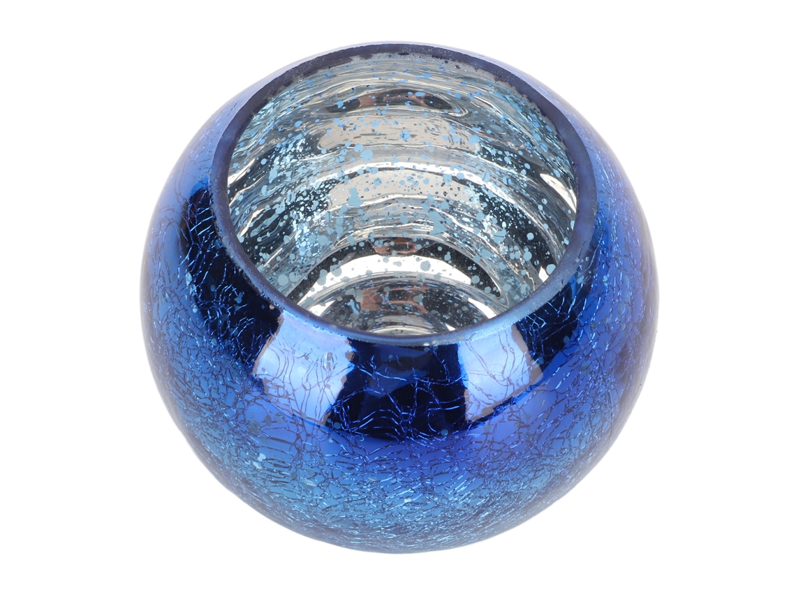 Suporte Para Velas De Chá, Vidro Romântico E Quente, Atraente, Decorativo, Feito À Mão, Texturas, Centro De Mesa, Decoração, Gradiente, Azul