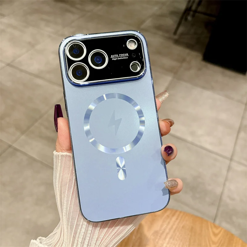 (azul-claro, Iphone 15) Capa Para Celular, Compatível Com Magsafe, Material Pctpu, Com Proteção Para A Lente Da Câmera