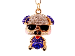 Chaveiro Cute Liga De Zinco Porco Azul Com Strass