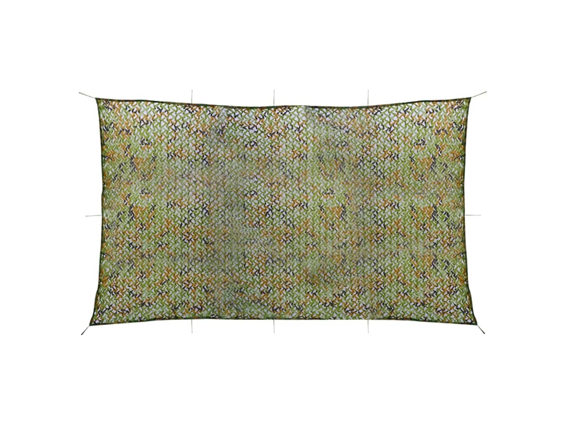 Vidaxl Rede De Camuflagem Com Saco De Armazenamento 3x8 M Verde