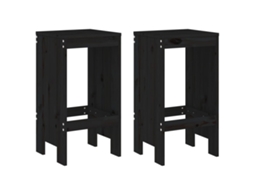 Bar Stool, Bar Stools Vidaxl Preto Madeira De Pinho (40 X 36 X 75 Cm)