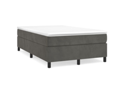 Vidaxl Cama Boxspring Com Colchão 120x190 Cm Veludo Cinzento-escuro
