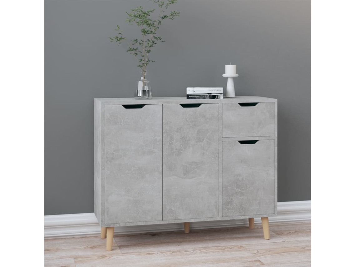 Vidaxl Aparador 90x30x72 Cm Derivados De Madeira Cinza Cimento