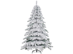 Árvore De Natal Artificial Nevada De 60 Polegadas Com 627 Galhos E Suporte Metálico Para Decoração De Sala De Estar