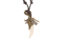 Colar Pingente Wolf Tooth Ajustável Fashion Para Homem