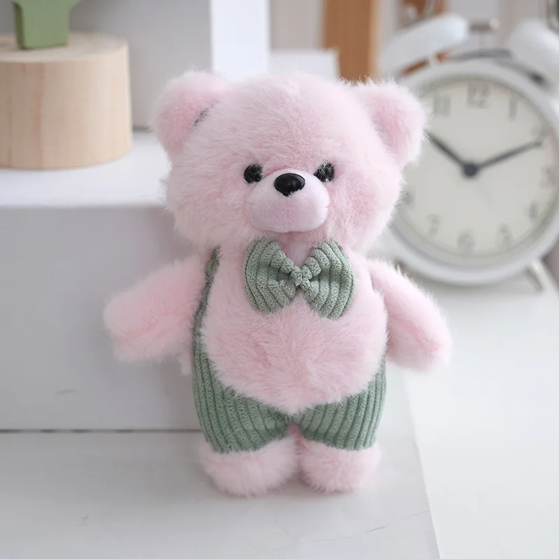 Novo Chaveiro de Pelúcia Criativo e Fofo de Urso com Laço MDUG (rosa)