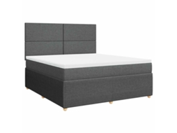 Cama com Molas/Colchão 180x200 Cm em Tecido Cinzento Escuro MAISON EXCLUSIVE