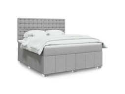 Vidaxl Cama Com Molas/colchão 180x200 Cm Tecido Cinzento-claro
