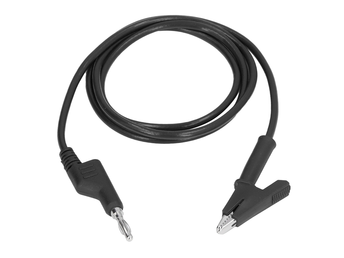 Fios de Teste com Clip de Crocodilo e Plugue Banana 4mm Flexível Latão Silicone para Testes Elétricos J.70035 1 Preto