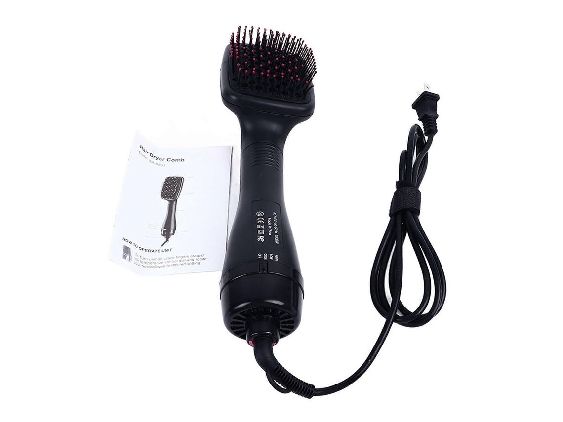 Escova Secadora De Cabelo 2 Em 1, Escova Alisadora, Secador De Cabelo, Pente Aquecido, Ferramentas De Estilização, Rosa, 110v, Plugue Eua (1000wymmr)