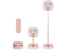 Ventilador Oscilante Portátil, Dobrável, Bateria Recarregável De 7200mah, Temporizador Com Controle Remoto Rosa Siurn