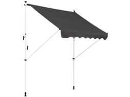 Toldo Manual Retrátil BTFORUS com 200x150x170cm, altura ajustável e manivela cinza