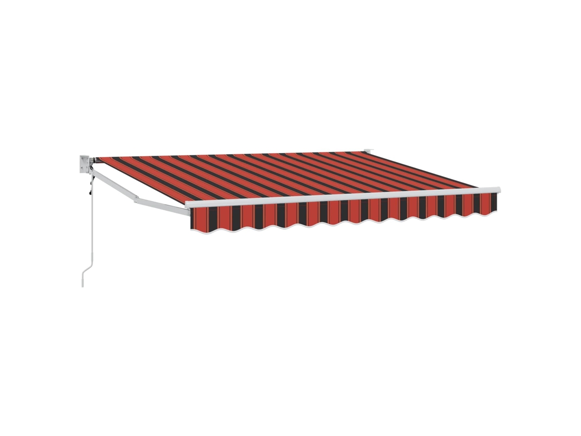 Vidaxl Toldo Retrátil Elétrico Laranja, Preto E Amarelo 2,5 X 2 M