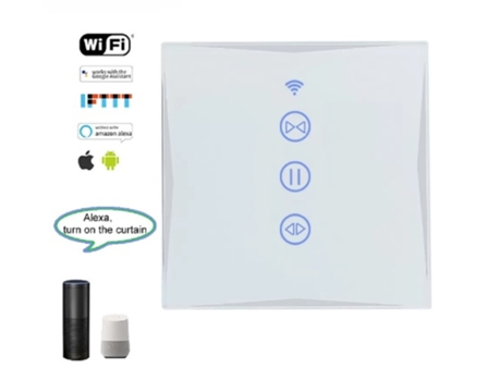 Interruptor Cortina Inteligente Wi Fi Branco Zbm4future Building Materials