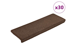 Vidaxl Tapetes De Escada 30 Peças 65x21x4 Cm Marrom Café Com Borda Retangular