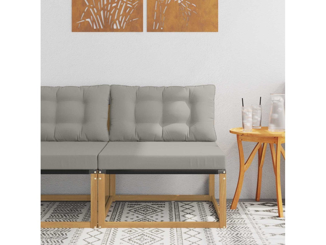 Vidaxl Sofá Médio Externo Com Almofada Branco 79 X 83 X 73 Cm Aço