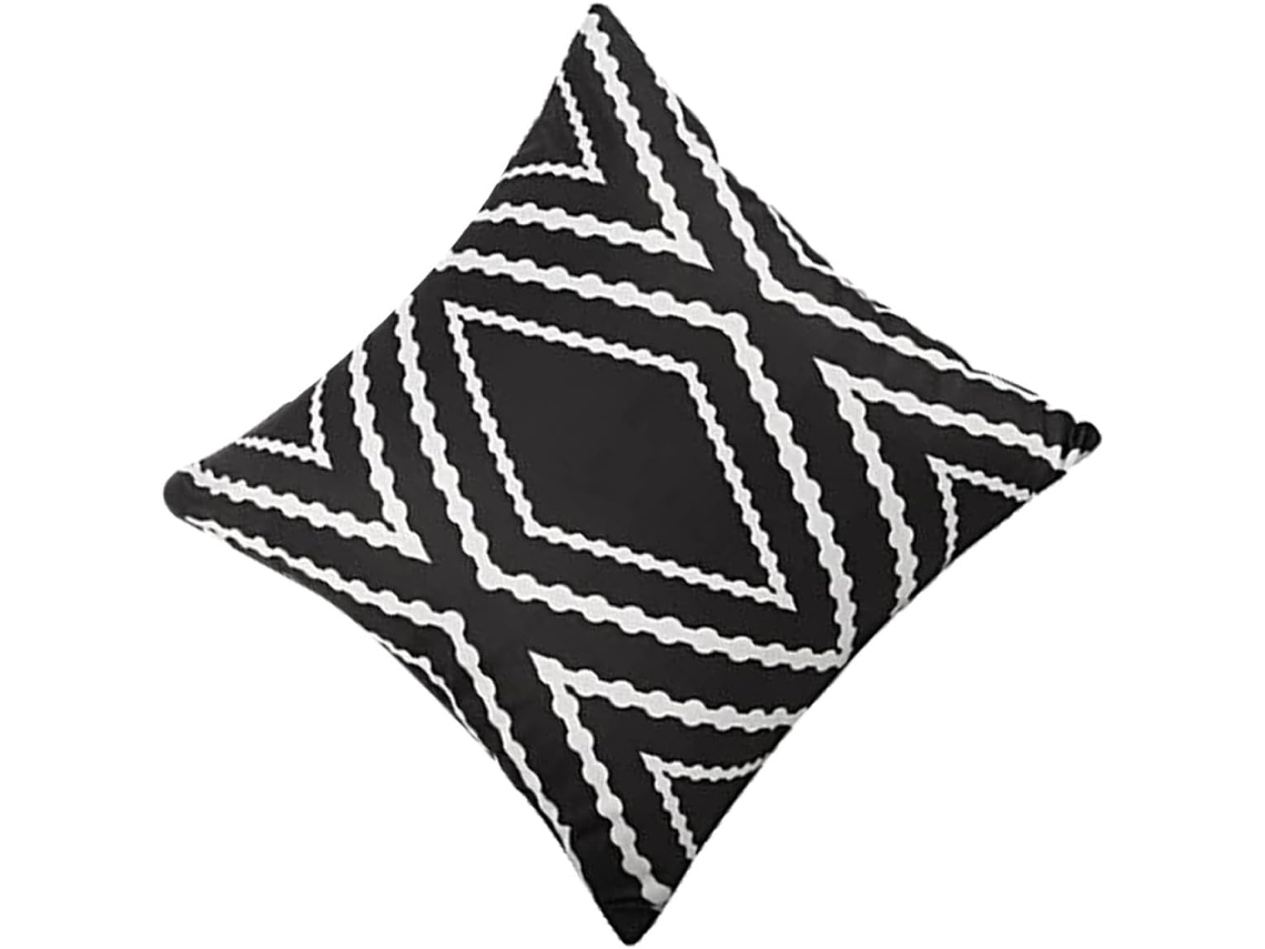 Capa de Almofada Geométrica Impermeável em Poliéster Preto, 45x45cm, para Sala Estar e Sofá com CHABERLU