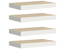 Prateleiras de parede 4 peças 40x23x3,8 cm MDF Carvalho e branco MAISON EXCLUSIVE