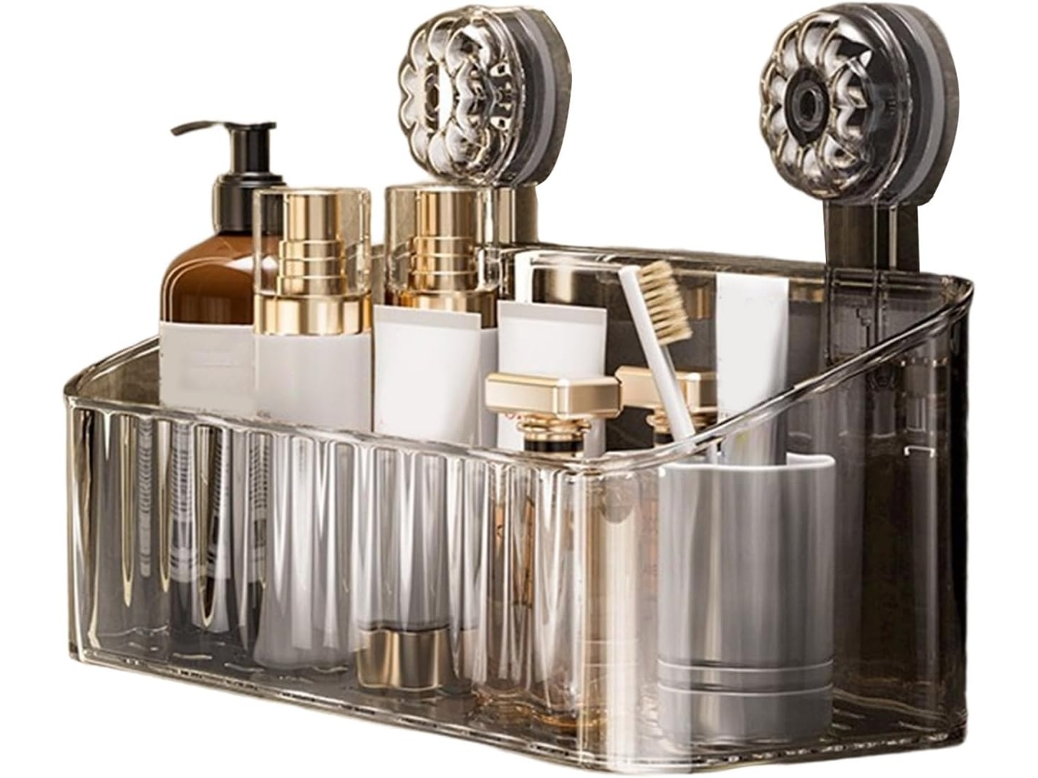 Suporte Adesivo Giratório Com Ventosa Para Banheiro, Ideal Para Organizar Shampoo, Sabonete Líquido E Outros Produtos