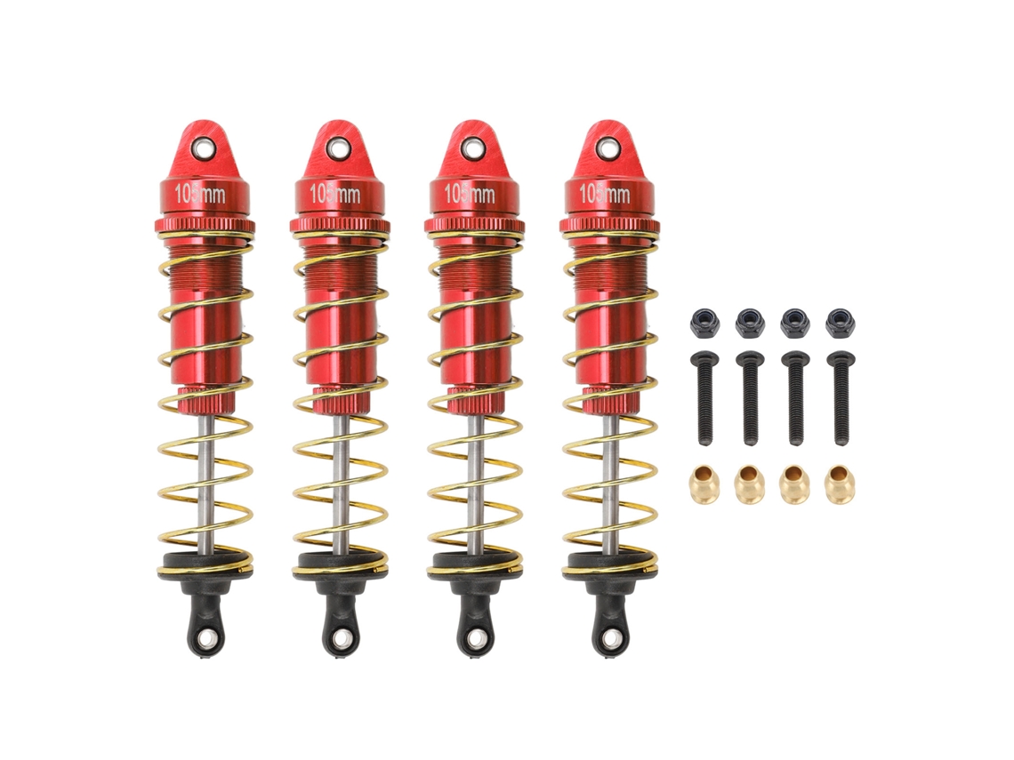 Mali 4pçs Amortecedor de Choque Rc para Scx10 Substituição Dianteiro Traseiro Mola Damper para Carro Crawler Rc 1/10 Vermelho