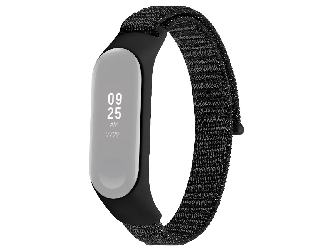 Bracelete de Nylon Prendedor de Laço para Xiaomi Mi Band 4/Band 3 Preto