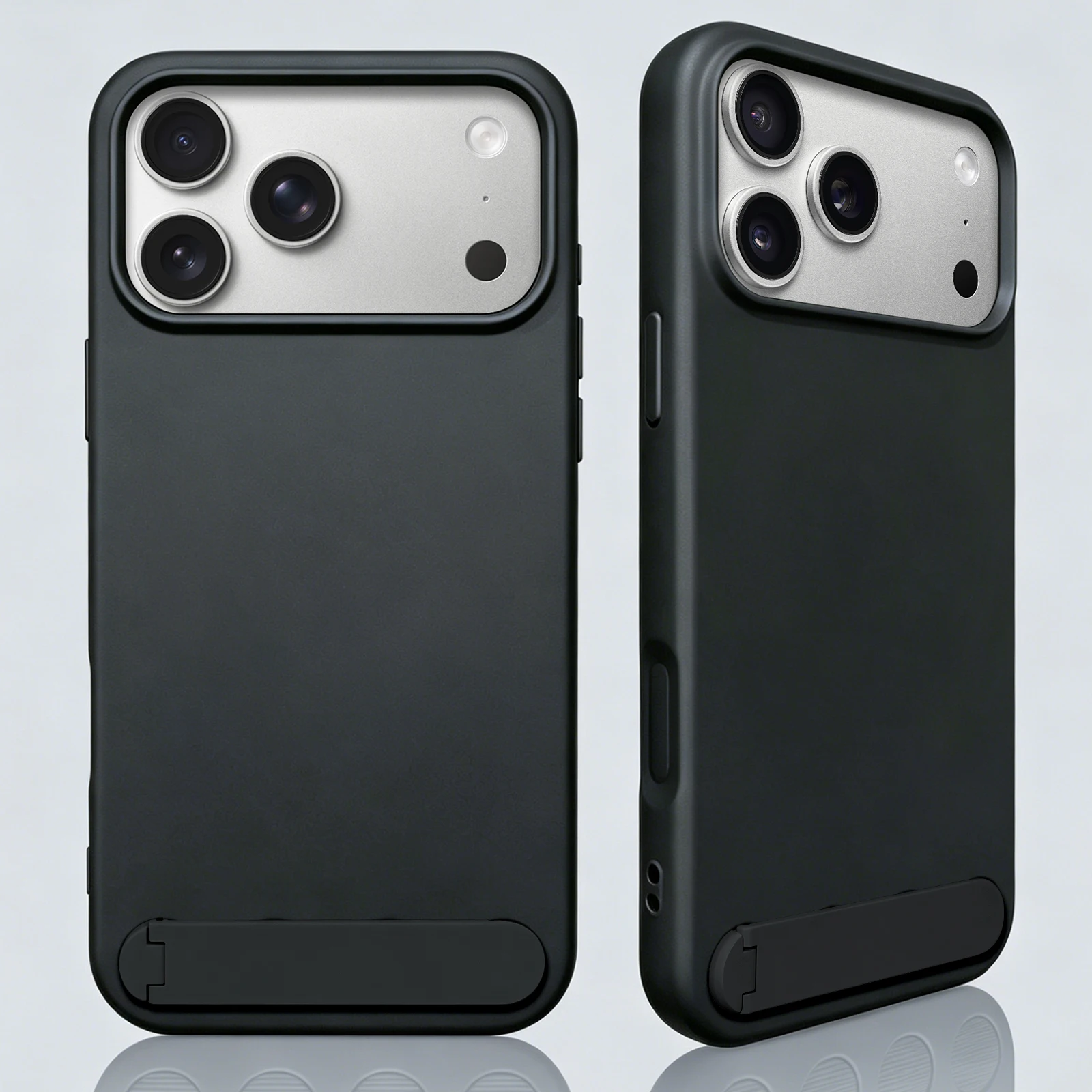 (preto, Iphone 16) Capa De Celular Em Silicone Líquido Com Suporte Dobrável, Resistente A Impactos E Quedas.