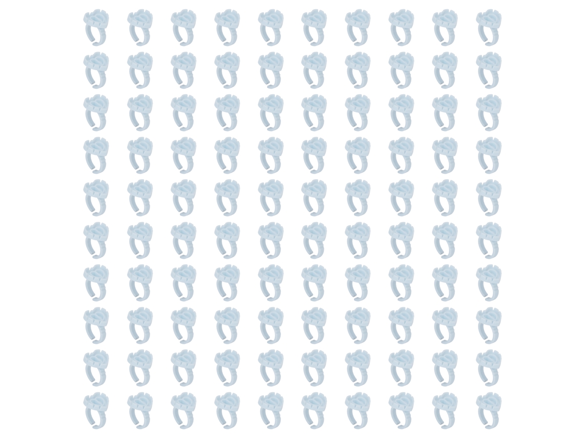 100pcs Anéis De Cola Para Extensão De Cílios Descártaveis Forma De Coração Cups Ferramentas Azul