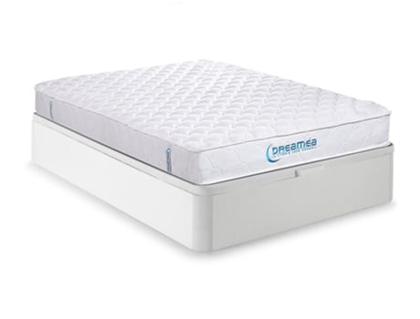 Conjunto Cama + Colchão + Somier DREAMEA PLAY Prestige (Branco - Madeira - 160x200 cm)