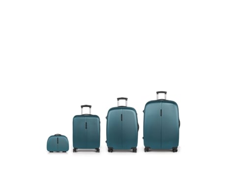 Conjunto de 3 Malas de Viagem GABOL Cabine, Média e Grande expansíveis e nécessaire Paradise XP rígidas Turquesa (77x54x29 cm - 217 L)
