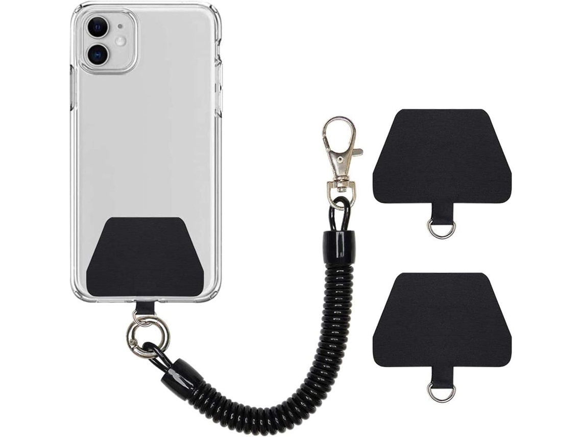 Alça De Pescoço Universal Antifurto E Antiperda Para Celular, Com Fixação Elástica E Patch Compatível Com A Maioria Dos Smartphones (preta)