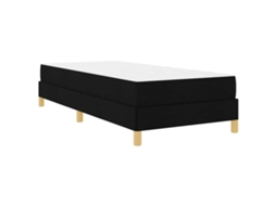 Conjunto 1 Cama Box Vidaxl Preto Tecido (100 X 200 Cm)