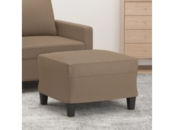 Vidaxl Apoio De Pés 60x50x41 Cm Couro Artificial Cappuccino