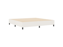 Cama De Casal | Camas Para Quarto | Estrado De Cama Plataforma Creme 200 X 200 Cm Tecido
