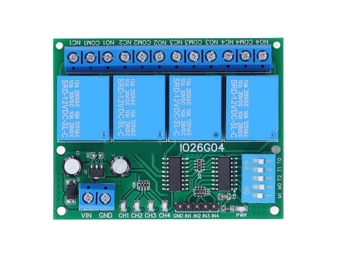 Módulo Relé 4 Canais Placa De Controle Switch Dc 12v Acessório Eletrônico