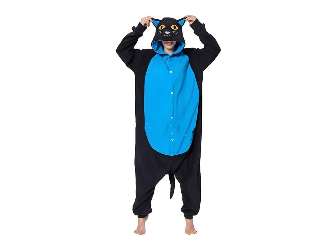 2026 pijama de Traje de Animal com Capuz Azul Tamanho S XL para Adultos e Crianças Inverno Festa Cosplay