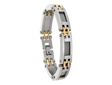 Bracelete Homem Jourdan Zéphir Aço Branco E Dourado Adulto Aço Bicolor