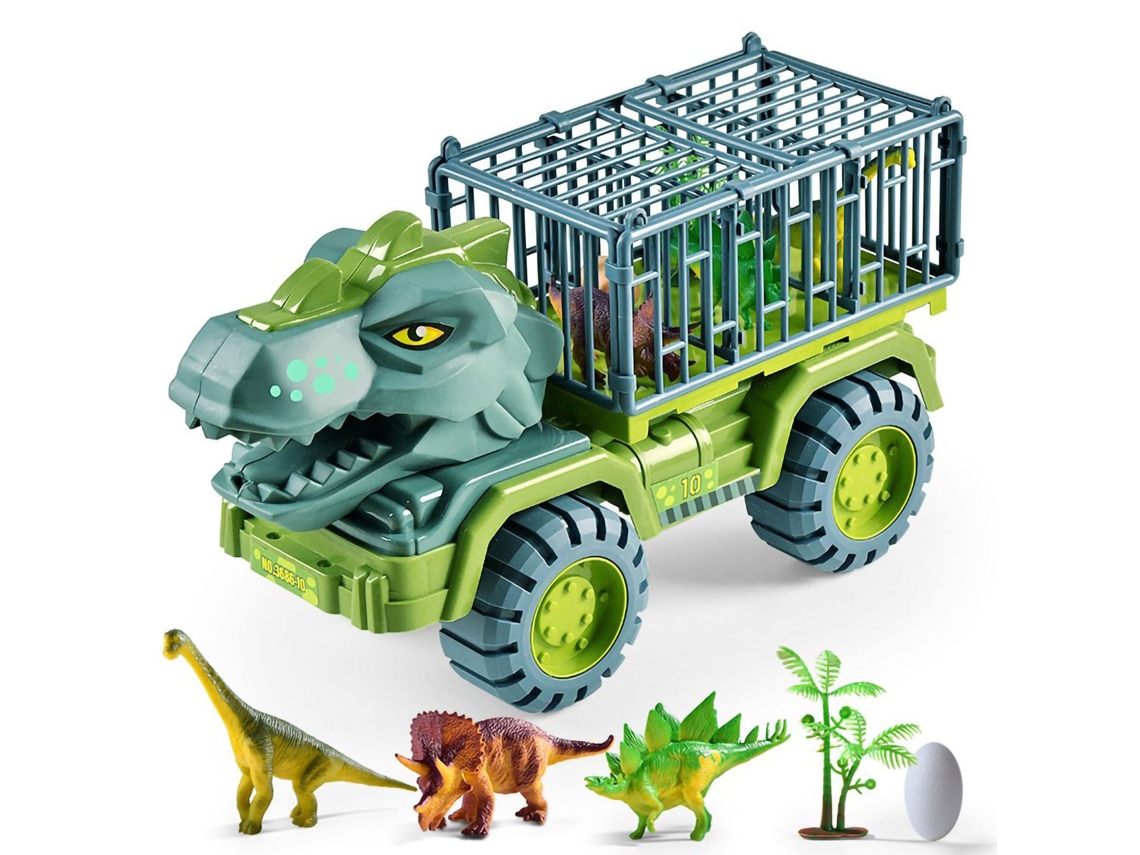 Carro De Transporte De Dinossauros Com 3 Dinossauros, Ovo E Árvore, Brinquedo Resistente A Quedas, Presente Para Crianças