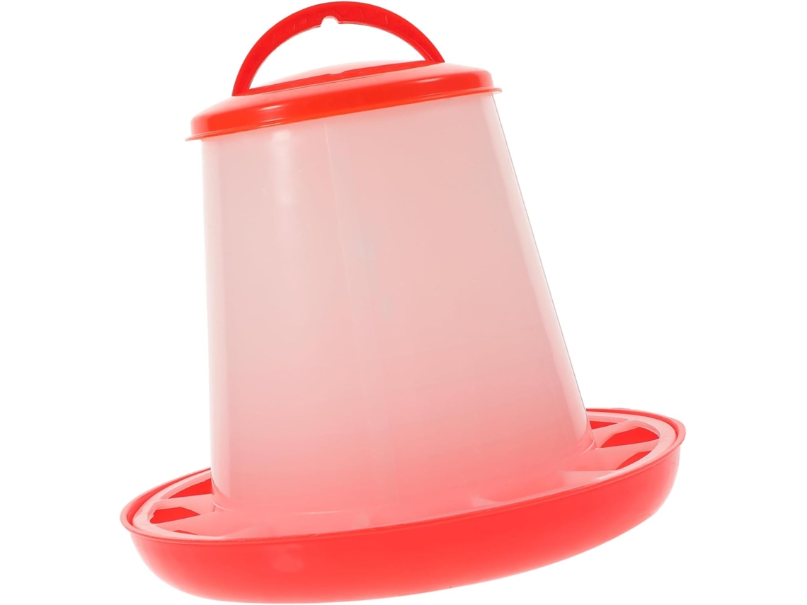 Alimentador Automático De Plástico Vermelho Para Aves, Com Capacidade De 1,5l, Para Galinhas E Outros Animais.