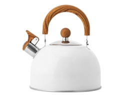 Olla De Silbido De Acero Inoxidable Para Cocina 2.5l Con Mango Plegable Color Blanco