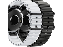 Pack 2X Bracelete Ocean Waves para Garmin Fenix 7 Pro Solar Branco e Preto ANTIIMPACTO!