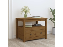 Vidaxl Mesa De Centro 71x49x55 Cm Pinho Maciço Castanho Mel
