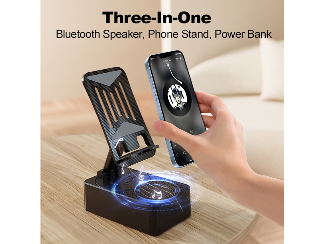 Suporte De Mesa Multifuncional Com Chamada Bluetooth E Alto-falante De Carregamento