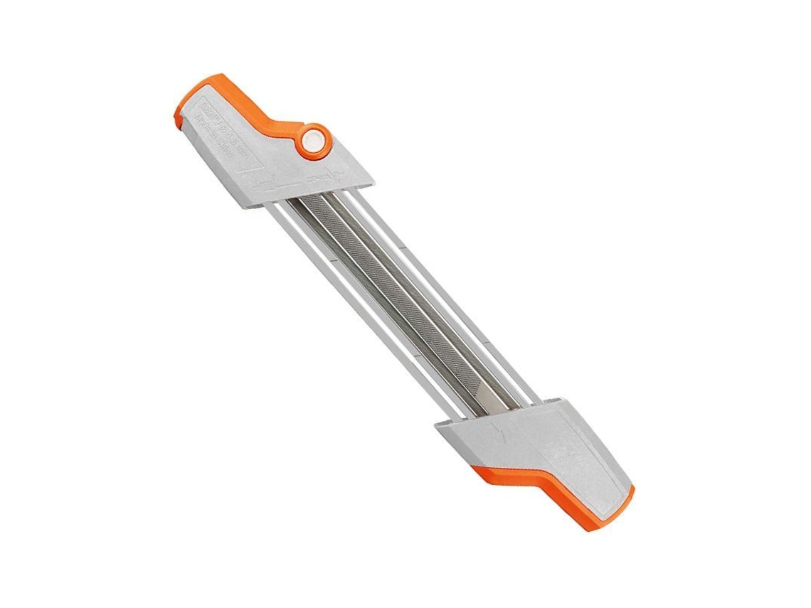 Suporte de lima 2 em 1 para corrente de motosserra de 3/8'' P Ø 4,0 mm para afiar dentes e medidores de profundidade
