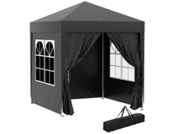 Pavilhão de Festas 2x2m com laterais removíveis preto BTFORUS
